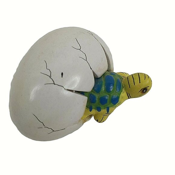 Vintage Turtle Cracked Hatching Egg Figurine Pottery Art Mexico Intradeco - Picture 1 of 4